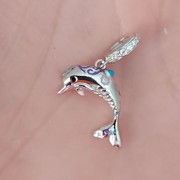 925 Silver Dolphin Nautical Charm - Picture 2 of 12